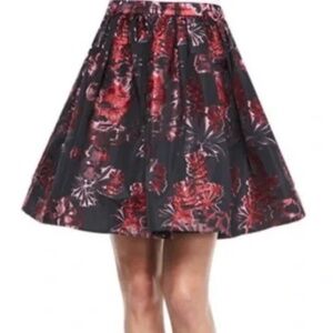 Alice + Olivia Pia Pouf printed taffeta full midi skirt, size 2